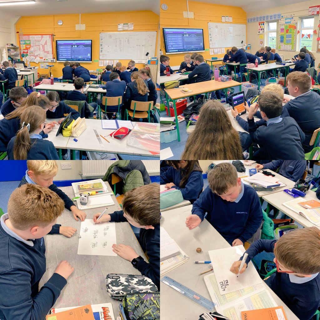 BarnacarrollNS's tweet photo. Completing maths week with dice division and booklet quizzes on the Ipads from 5th class and 4th class used our @AbacusandHelix Izak9 cubes. #mathsweek23 https://t.co/yDfbdhIBnb