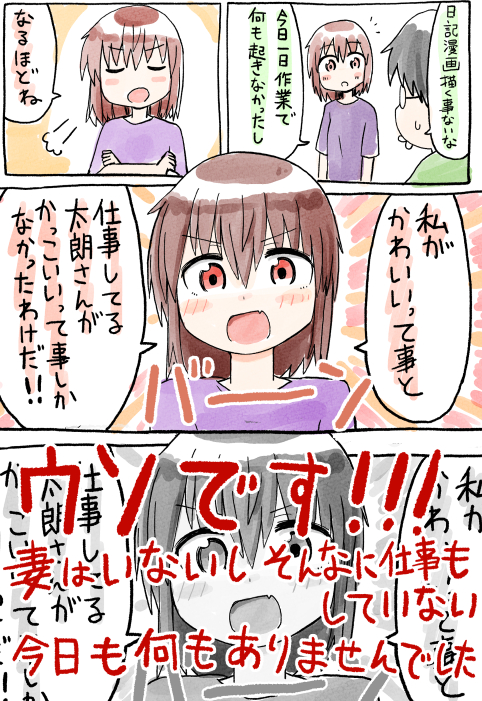何もない日常の日記漫画です