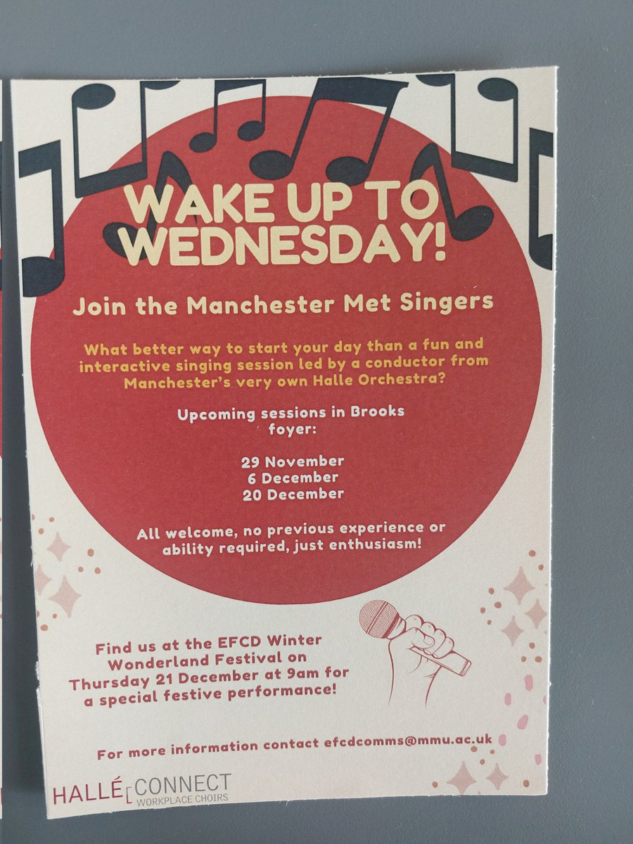 There is no better way to start the morning than with community choir bangers, christmas music and a cajon !🌲 <a href="/ManMetUni/">Manchester Metropolitan Uni</a> <a href="/the_halle/">The Hallé</a>