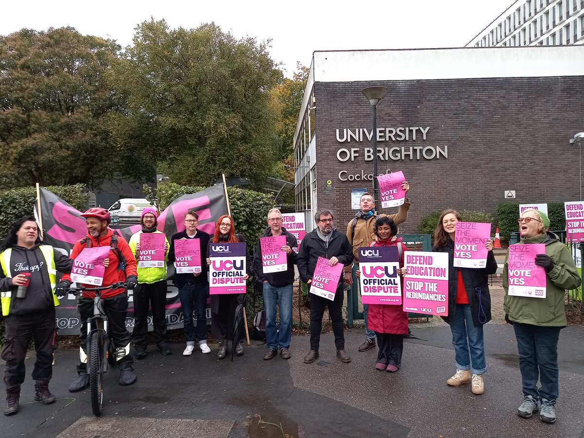 At Uni of #Brighton, we're fighting against redundancies locally, and we are voting #yes in the #UCURising national dispute ✊✉️✅

#GTVO | #UCU | @ucu |  #SaveBrightonUni