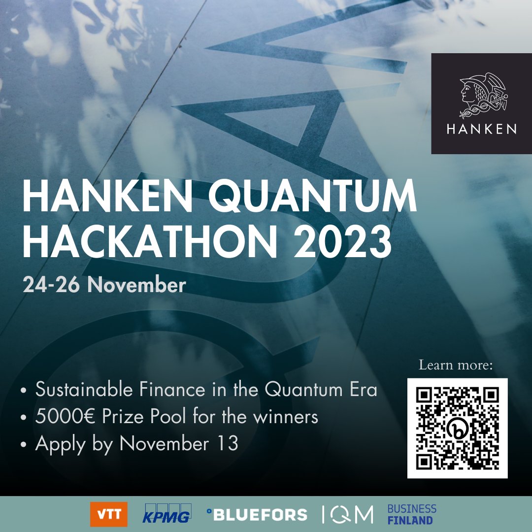 We are still looking for participants to join the Hanken #Quantum Hackathon! 👉 bit.ly/Hanken_Quantum… The #Hackathon is open for financial and engineering students (#CS, #programming, physics, fintech..), graduates & startups are also welcome to apply!🤩 🗣️ You don't need a…