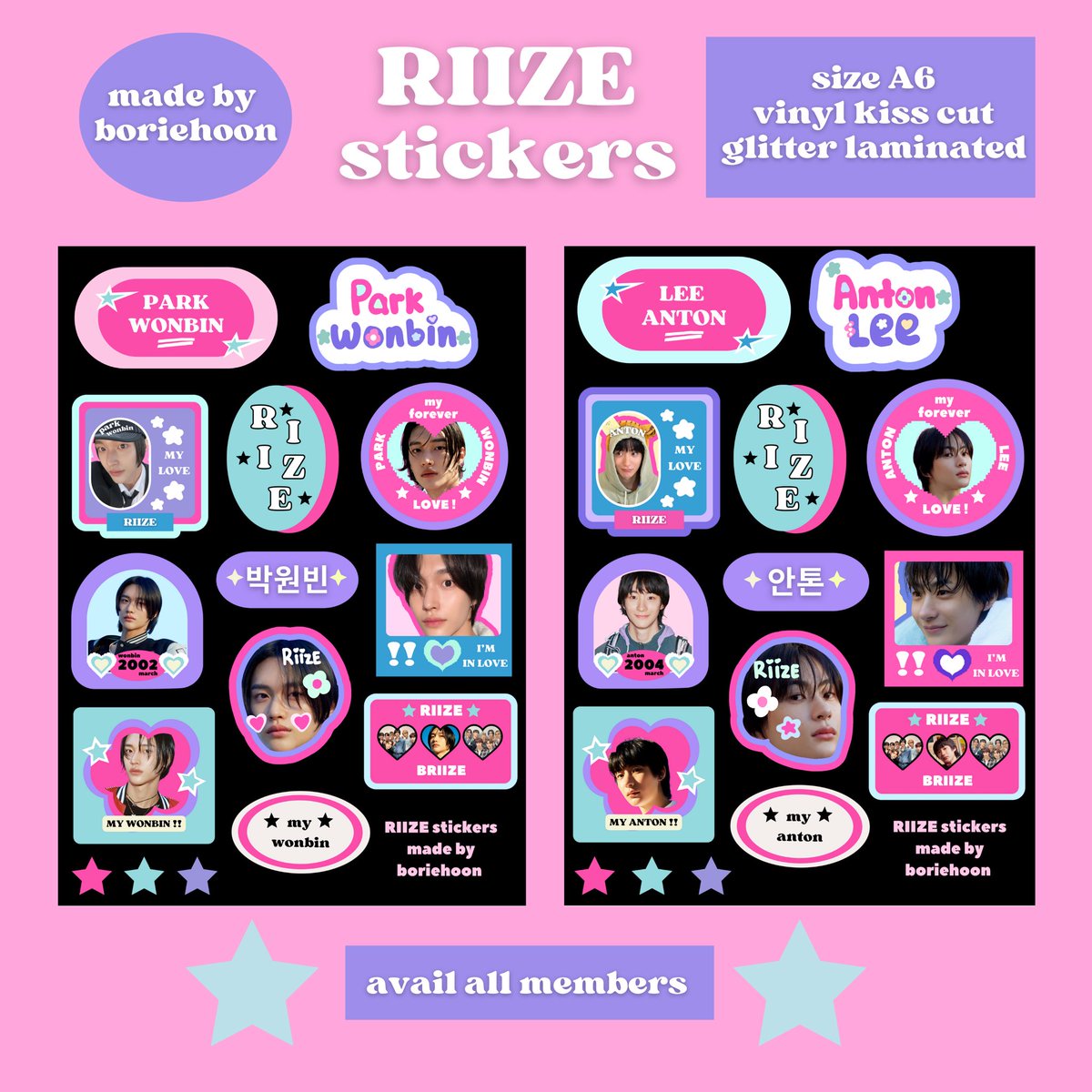 boriehoon's tweet photo. PRE ORDER RIIZE STICKERS 🧤
[help rt &amp; likes] thankyou💗

★ 18.500 [dp 8k/pcs] 
pelunasan via 🍊
★ size A6
★ vinyl-kiss cut
★ glitter laminated✨
-close 29 oct 2023-

available all members⭐️

pre order link &amp; details:
https://t.co/ZK1XcWQ06L

🏷️; sticker riize briize https://t.co/GXaQ8ClUHA
