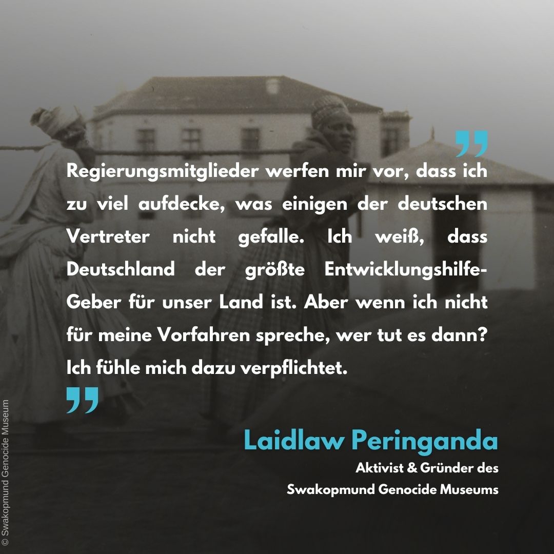 HoltzbrinckBLN's tweet image. Am 7.11. geht es im @bumberlin um Verbundenheit. Zum Thema #Reparationen an Namibia wird Laidlaw Peringanda in einer digitalen Keynote erklären, wie er für die Erinnerung an die Geschichte seines Volkes kämpft. Jetzt kostenlos anmelden: zusammenhalt.eventbrite.de