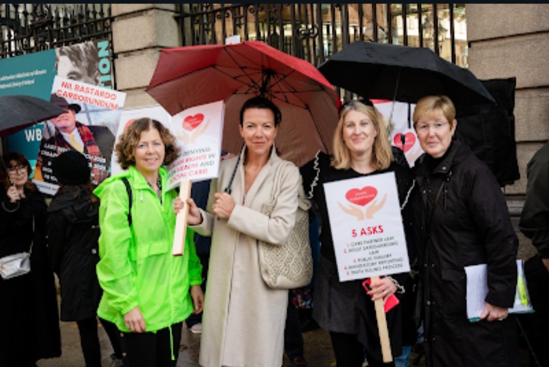 CareChampions2's tweet photo. @BrownNollieb @Default69202648 @AideenOConnor8 @pfcoyle @MargoHannon #Regina & Brian Nolan @TobinMairead @UnityakaAontu #EimearFitzgerald #Jackie & Cecila
All out standing united in call for
#MandatoryReporting
#CarePartner
#Safeguardinglaws
#HumanRightsInquiry
#TruthTelling https://t.co/MCpRJUEKij