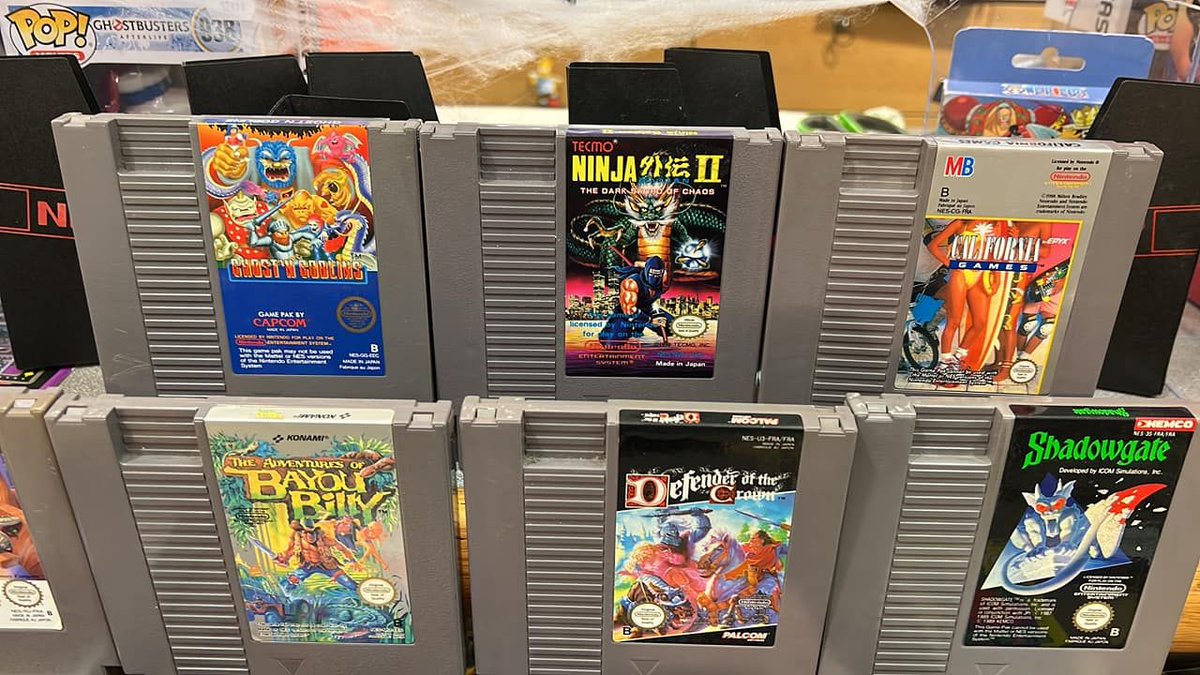 zoneretrocash's tweet photo. Arrivage 🤩 🤩 🤩 lot de jeux #nes #nintendones #megaman2 #chipndale #bayoubilly #ghostngoblins #californiagames #shadowgate #defenderofthegrown #totallyrad #pinbot #gauntlet https://t.co/kR1WUVso6Q