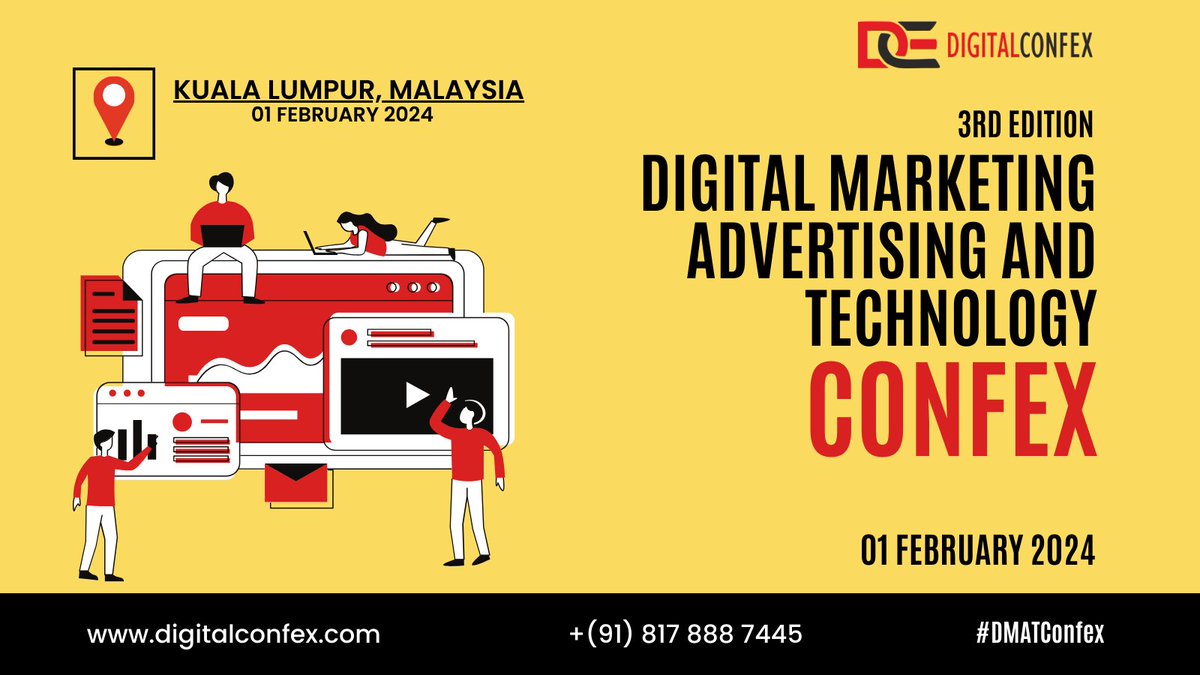 digital_convex's tweet image. DIGITALCONFEX is thrilled to announce the launch of its 3rd edition of Digital Marketing, Advertising and Technology Confex coming to you in Kuala Lumpur, Malaysia on 01 Feb 2024. 

#digitalconfex #DMATConfex