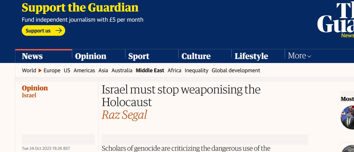 This is unbelievable!

Did the Guardian really publish this just two weeks after 1400 Israelis were butchered by Hamas terrorists?

"Israel must stop weaponising the Holocaust"

Is there no sewer they will not swim in - no depth to which the <a href="/guardian/">The Guardian</a> will not sink?