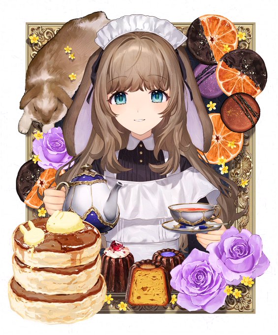 「maid apron teapot」 illustration images(Latest)｜3pages