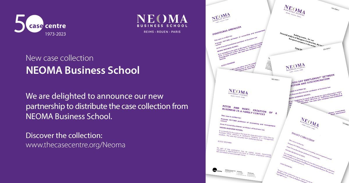 🤝 NEW COLLECTION 🤝 We are pleased to announce our new partnership with @NEOMAbs 🇫🇷 to distribute their case collection. The collection includes cases on subjects from #Marketing to #Finance, targeting specific topics such as Luxury and IFRS. 👉 buff.ly/46DaDii