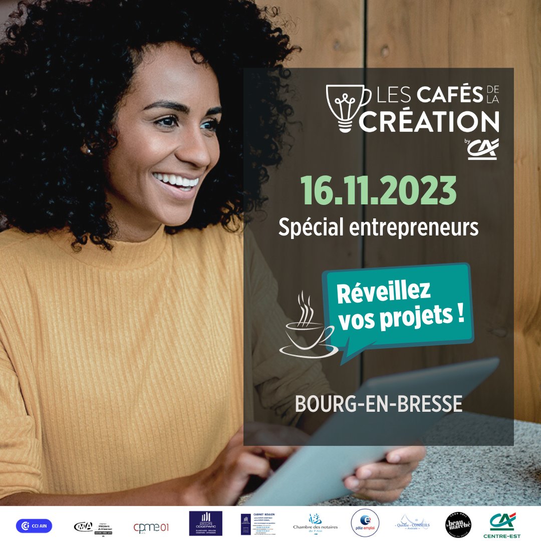 💡 #CafésdelaCréation l Vous avez un projet de création ou de reprise d'entreprise ? Les ficelles de l'#entreprenariat demeurent un mystère pour vous ? Venez à la rencontre d'experts 🚀! 📅 RDV le 16 novembre 2023 à Bourg-en-Bresse 👉 propulsebyca.fr/evenements/caf…