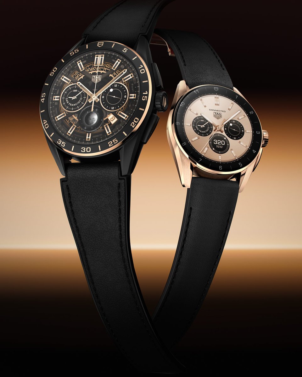 TAGHeuerJapan's tweet photo. ハイエンドなデザインで魅せる2つの新しいTAG Heuer Connected Watchが登場。
黒とローズゴールドを基調とした、#タグホイヤー のウォッチメイキングのエレガンスとコネクティビティのパワーが最高のパフォーマンスをサポートします。
▼商品詳細
https://t.co/NhwIO5yPRG
#TAGHeuer #ConnectedWatch https://t.co/YPKLrcMVe2