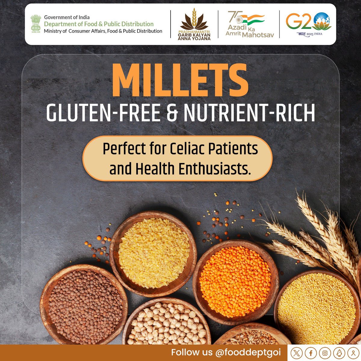 fooddeptgoi's tweet photo. ๐พ Did you know? Millets are a great gluten-free grain option! ๐ฑ
Perfect for celiac patients and anyone looking for a healthy, versatile alternative.
Say goodbye to gluten worries and hello to delicious millet meals! ๐
#GlutenFree #HealthyEating #MagicMillets https://t.co/fIt1s565Ho