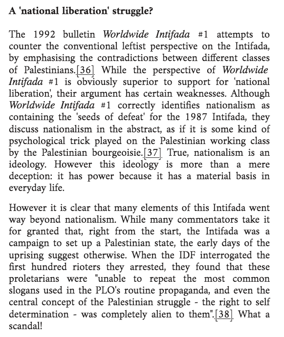 “The 1992 bulletin Worldwide Intifada #1 attempts to counter the conventional leftist perspective on the Intifada, by emphasising the contradictions between different classes of Palestinians.” – Aufheben libcom.org/article/behind… Worldwide Intifada, #1: libcom.org/article/worldw…