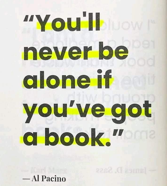 AfroBloggers's tweet photo. "You'll never be alone if you've got a book"

~B https://t.co/vDB5L5kNZ5