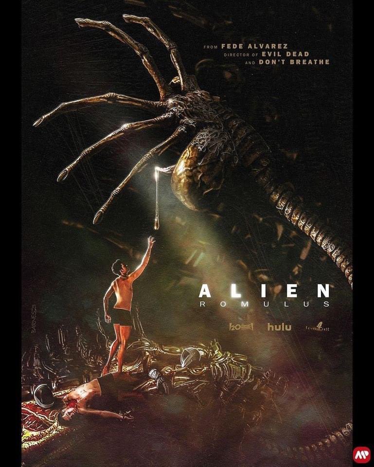Sublime affiche ! Peut être une vision plus horrifique de la saga comme le proposait le tout 1er opus. Wait and see… #AlienRomulus