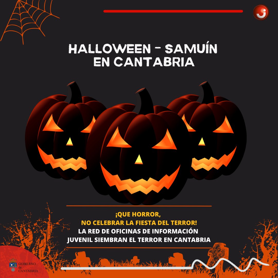 🎃¿Quieres disfrutar de #Halloween en #Cantabria?
Te proponemos algunos de los planes que organizan ayuntamientos y Oficinas de Información Juvenil #redsij 
bit.ly/jmania45JC88S