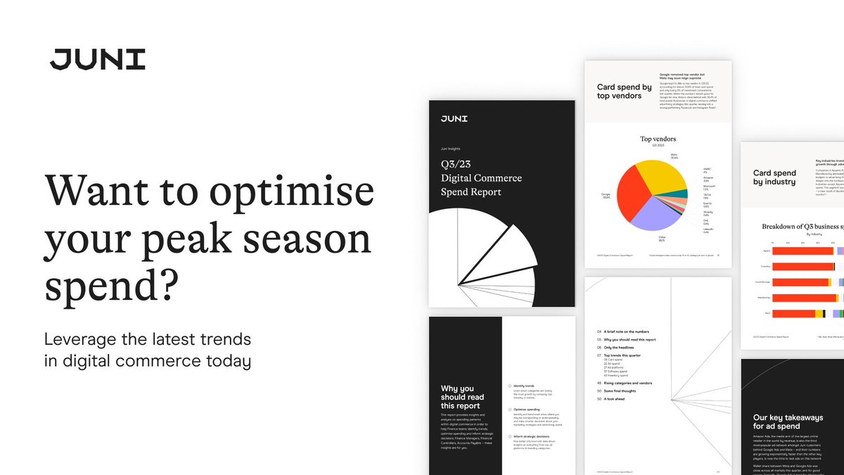 The numbers are in 📊We analysed thousands of transactions to bring Finance teams key insights and top spend trends on everything from AI to marketing automation to credit to ad networks. How did your spend compare last quarter? juni.co/insightsreport…