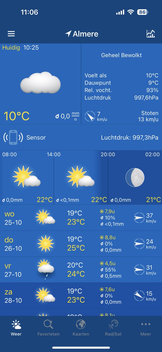 Volgens mij is Weather Pro een beetje van slag. Ik doe het er wel voor hoor!