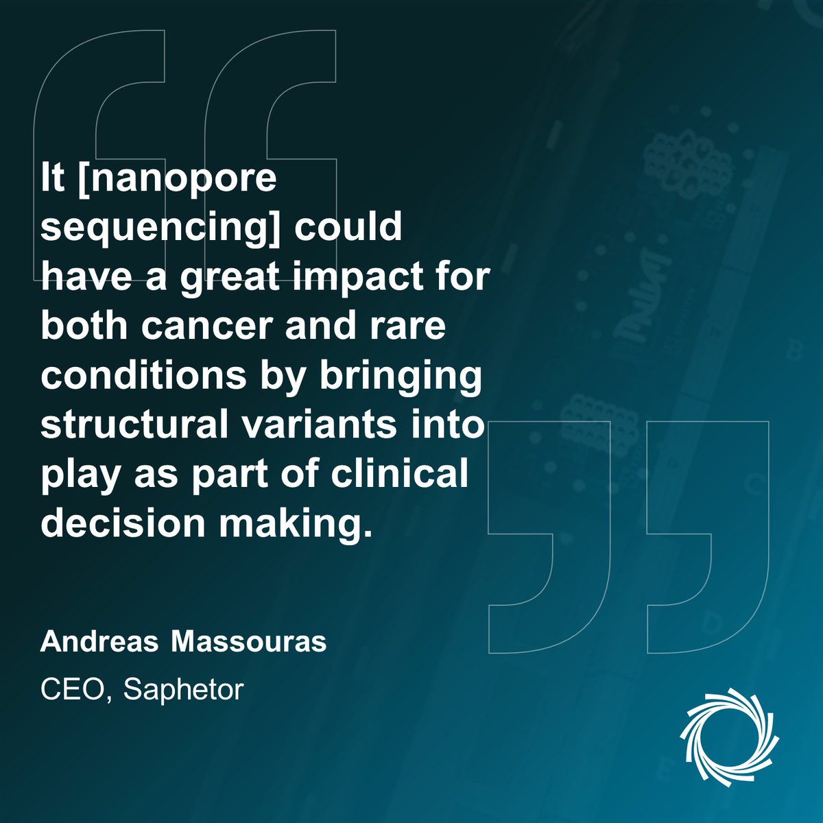 nanopore's tweet photo. Today, we announce a partnership with @saphetor to provide integrated end-to-end solutions — from sample to report — for comprehensive analysis of nanopore sequencing data to improve the interpretation of rare &amp; undiagnosed diseases.

Read more: https://t.co/sQWfbltX75 https://t.co/oiduyQkMZy