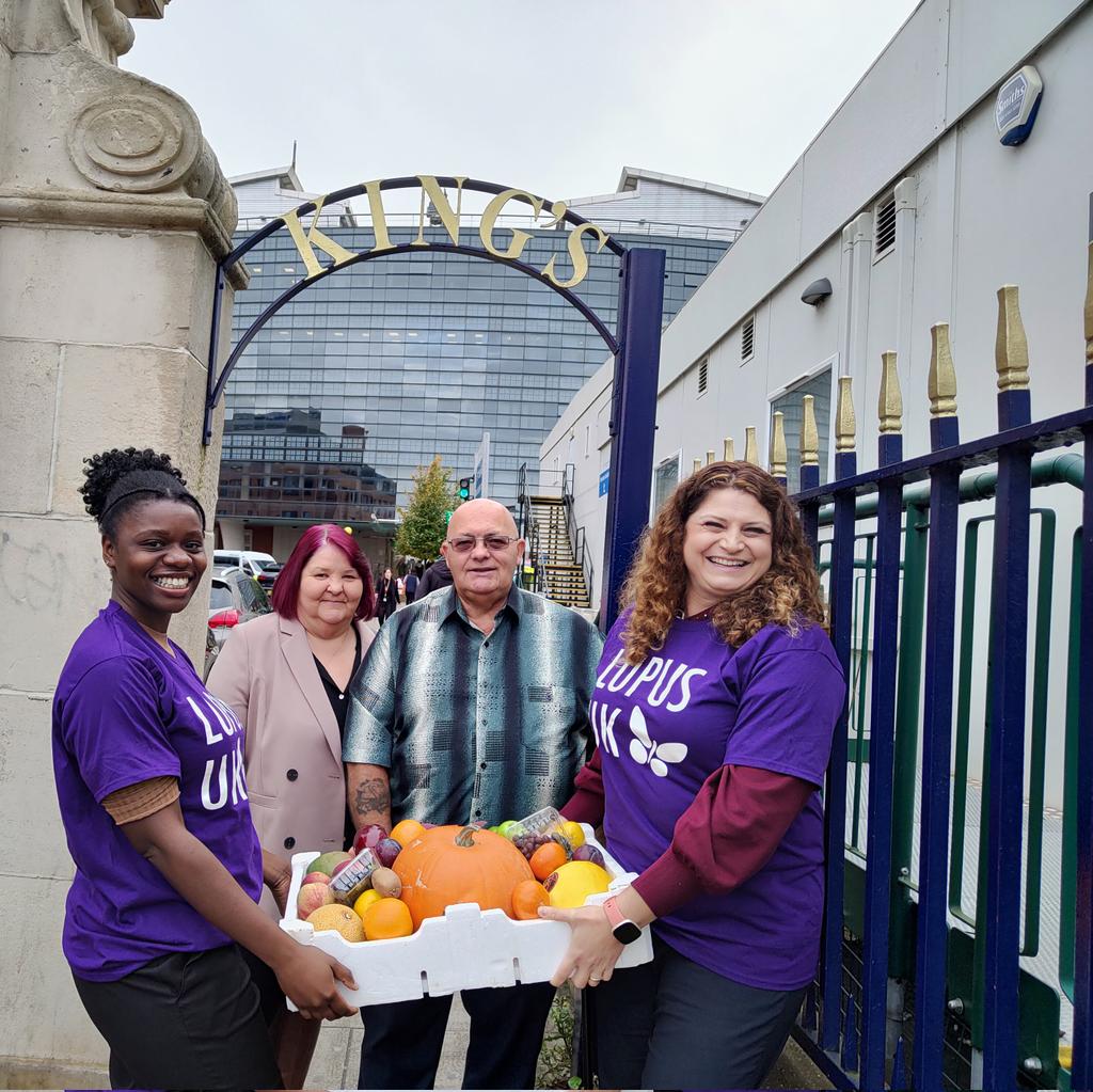 Lupus awareness month @KingsCollegeNHS  Congratulations to Phill and Nicky on winning the fruit box raffle.All the proceeds from the raffle are going to @LUPUSUK