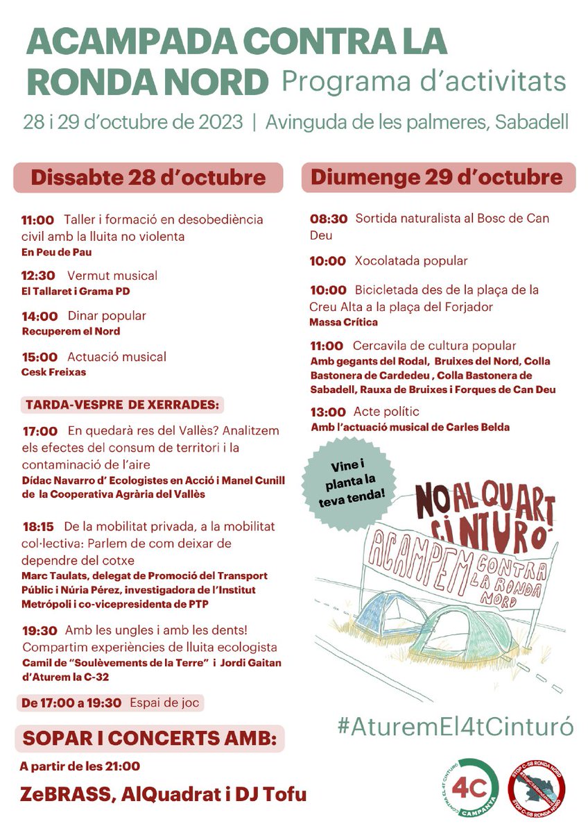 StopC58RndaNord's tweet photo. Vine aquest cap de setmana, planta la teva tenda i gaudeix de menjar i bones actuacions.
Saps que hi ha fesolada? 🤤
#NoALaRondaNord
#AturemEl4tCinturó
#NoAlQuartCinturó
#STOP58
#StopC58RondaNord https://t.co/BJ27QHwyYD