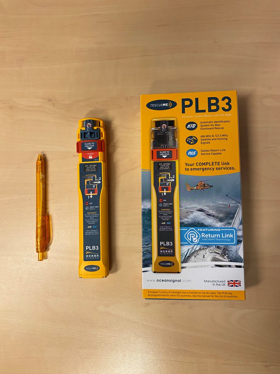 SARGalileo's tweet photo. We found the #RescueMe #PLB3, an #AIS enabled Personal Locator Beacon, featuring 406MHz for distress signaling + 121.5MHz for homing, on top of the Galileo #RLS and #AIS sharing !
Beautiful little concentrate of technology ! https://t.co/9To5q9IrZP