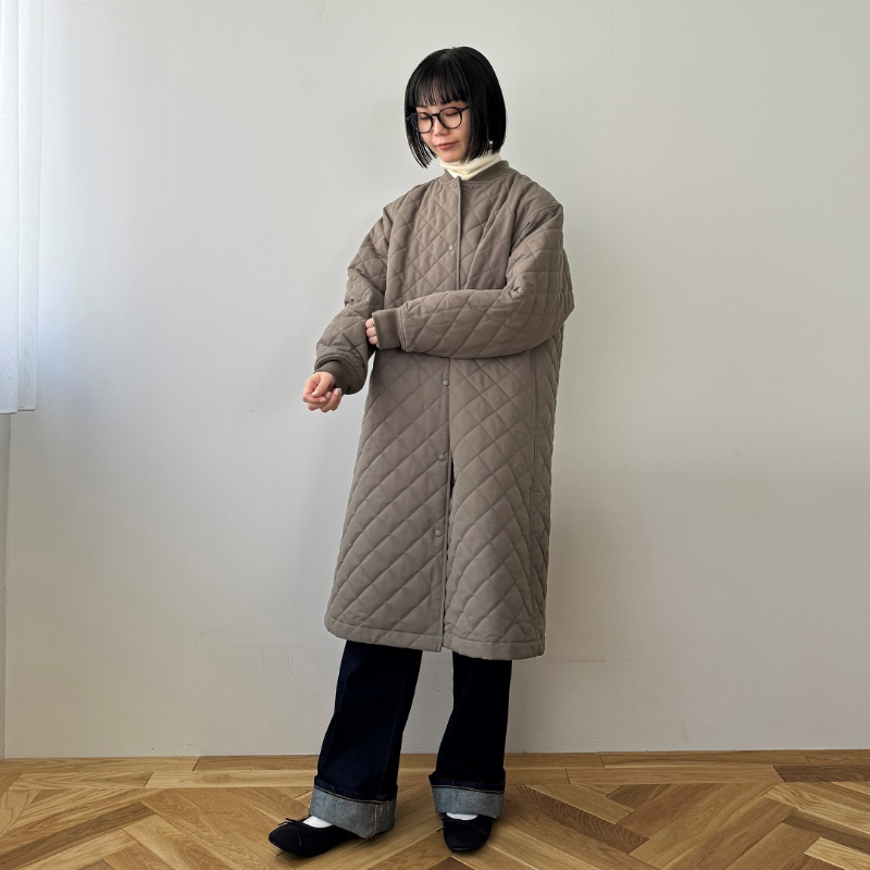 キルティング　キルティングコート　無印 錦糸町パルコ洗える万能キルティングコート｜ 無印良品