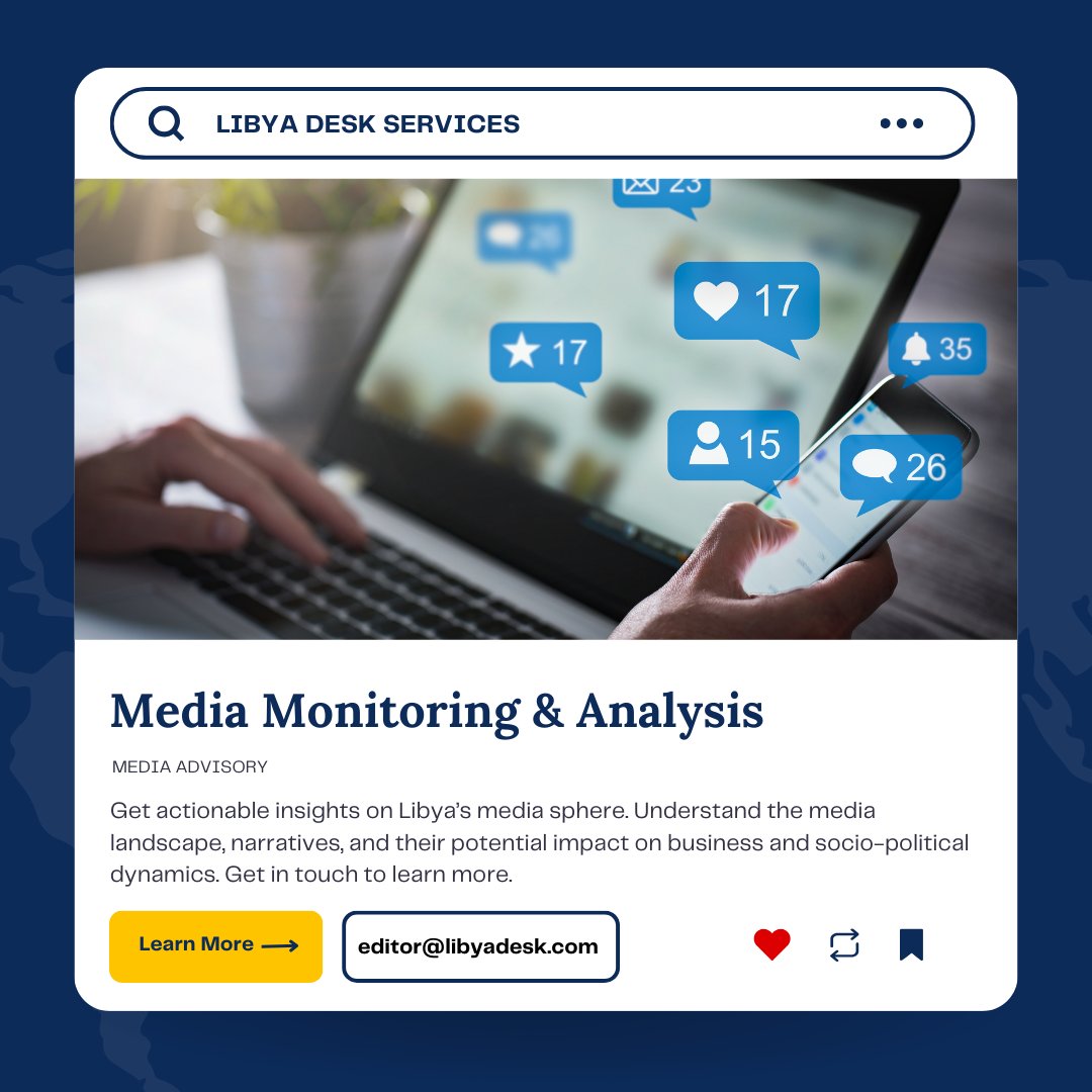 Our media monitoring services help clients understand the media landscape, narratives, and trends in #Libya's digital and traditional media sphere. Get in touch to learn more about our work and methodology.