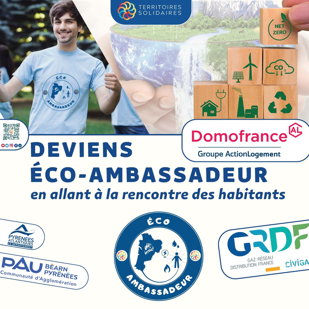 La Mission Locale organise un job-dating avec @TerrSolidaires de l'Adour afin de pourvoir à des postes en Service Civique pour devenir un Ambassadeur de la Transition Energétique !

RDV JEUDI 26 OCTOBRE à 14H30 à la Mission Locale pour les Jeunes Pau-Pyrénées avec votre CV !