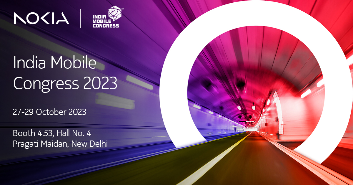 Visit us at India's premier telecom event, India Mobile Congress 2023, from 27 to 29 Oct, to hear our speakers and watch our #5G and #6G enabled applications. To register as a visitor, click here: nokia.ly/3MhzaBr #NokiaIndia #IMC2023