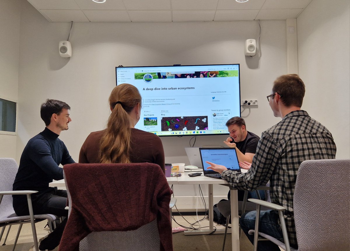 Urban Ecosystems Research Group (@urbanecos) on Twitter photo ⚠️ Coming soon!! ⚠️
Nice meeting with <a href="/anna_olden/">Anna Oldén</a> <a href="/AStelzerUH/">Alexander Stelzer</a> <a href="/PasiPouta/">Pasi Pouta</a> <a href="/BasileFinand/">Basile Finand</a> to prepare the arrival of our super group blog with interesting articles on our different projects 🏙️🌱🪲🐶 ⚠️ Coming soon!! ⚠️
Nice meeting with <a href="/anna_olden/">Anna Oldén</a> <a href="/AStelzerUH/">Alexander Stelzer</a> <a href="/PasiPouta/">Pasi Pouta</a> <a href="/BasileFinand/">Basile Finand</a> to prepare the arrival of our super group blog with interesting articles on our different projects 🏙️🌱🪲🐶