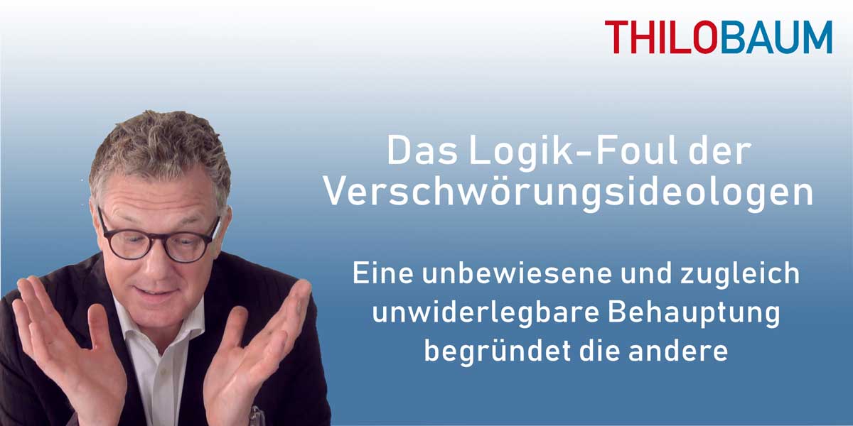 Verschwörungsmythen setzen auf unbewiesene und zugleich unwiderlegbare Behauptungen. So lässt sich die Gesellschaft wunderbar destabilisieren: Wer keine Ahnung von Aussagenlogik hat, gerät ins Zweifeln und folgt den Rattenfängern.

#Verschwörungstheorien

thilo-baum.de/unbewiesen-und…