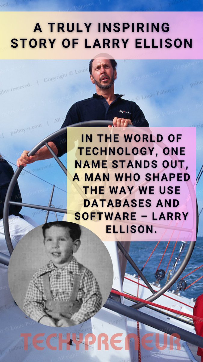 kantanu's tweet photo. Larry Ellison, the founder of @Oracle, is one of the very few technology entrepreneurs who influenced me during my early professional days in the Bay Area.

Discovering that his parents were not his biological ones at the age of 12, then dropping out of college due to the death of his adoptive mother, leaving his home state of Chicago for California, a place known for providing opportunities to all, learning coding, creating a database software, and turning it into a magnificent tech company - all speak volumes about his character. 🙏

His life journey is a testament to how one can rise from adversity to conquer the world, and it reminds us that our beginnings don’t define our future.

I hope his story inspires young people worldwide, showing them that they can overcome challenges and pursue their dreams, just like Larry Ellison, if they stay determined and keep learning.

Watch this 60-second video to revisit his journey: https://t.co/63Rpl5JeVE

#LarryEllison #OracleFounder #Oracle #InspiringStory #TechypreneurJourney #LifeJourney #motivational