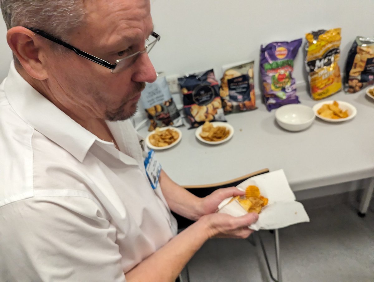 The Medical Physics team celebrating Crisp Sandwich Day in style (minus the bread). #crispsandwichday #NHSworkforce