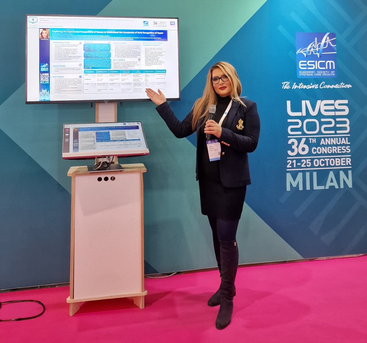 Marikanem1's tweet photo. Delighted to be presenting my poster covering a part of my PhD project on #complexity of early recognition of #sepsis at the international congress of @ESICM  #LIVES2023 in Milan, Italy @AlisonSteven3 @DrTinkleLin  
@NuTHResearch @NewcastleHosps 
@Newcastle_NHS @newcastle_icu https://t.co/TqmrzBnY8O