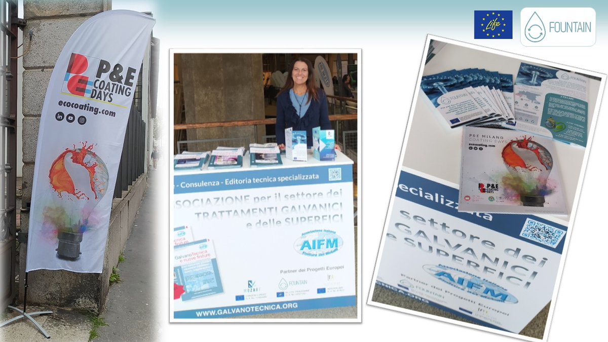 🌟 Never stop promoting the FOUNTAIN EU Project!
👉🏻 Today and tomorrow we are in Milano, at P&E Coating Days - the event dedicated to the #surface #finishing sector.

@LIFEProgramme #LIFEprogramme #LIFEproject #LIFEAmplifiers #PFAS #water #treatment #remediation
