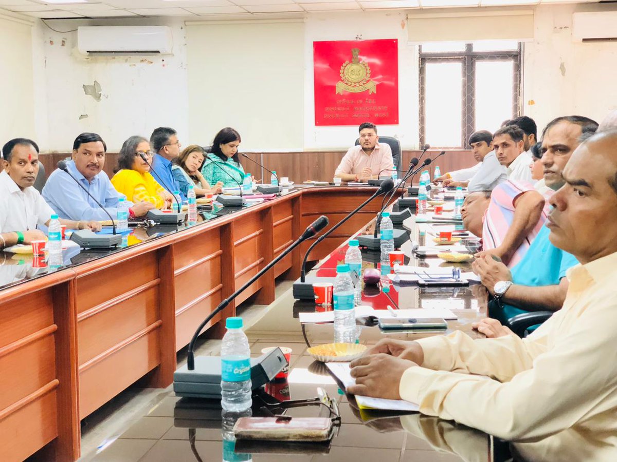 DMSouthWest1's tweet photo. A meeting with representatives of political parties, EROs, and AEROs was convened under the chairmanship of Sh. Lakshay Singhal, IAS, DEO/DM (South West), on 25.10.2023, regarding the Special Summary Revision-2024.
@CeodelhiOffice 
@lsinghal17 
@SpokespersonECI https://t.co/Z8JUMw8QgW