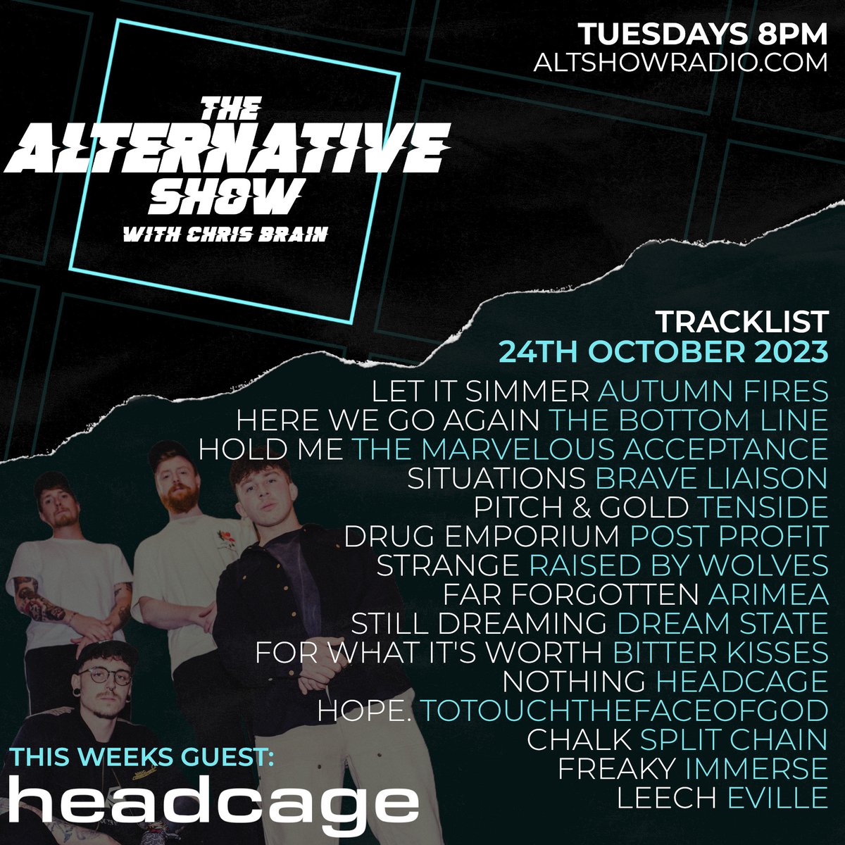 💥 LISTEN NOW! 👉 bit.ly/3MgL26R 💥 This week I am joined by @headcageuk to chat about their debut EP 'under my skin' and our shared love of @Fightstarmusic ! We also have this weeks 🔥 HOTTEST TRACK 🔥 @DreamStateUK plus all this...