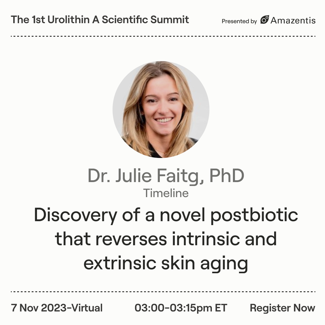 Davide_D_Amico's tweet photo. @JuFaitg . will soon present the new clinical studies and cell-based results on the beneficial impact of Urolithin A on skin aging and photoaging. 👩‍🔬

Connect to the #uasummit23 to hear more from her and the great lineup of speakers!

https://t.co/GEaPMe50Ak https://t.co/dmaU1Mtarx