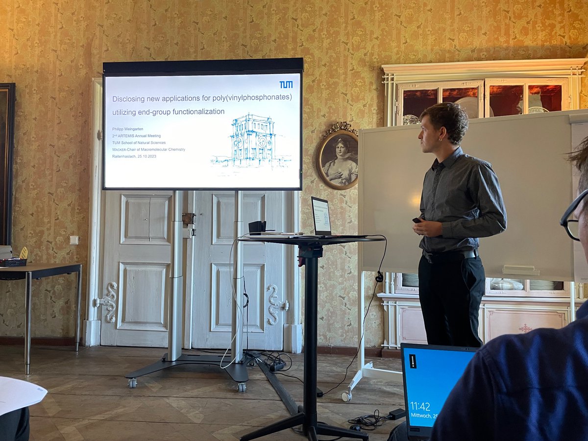 AdamsRike's tweet photo. Thanks to @MedBioinorgChem and the TUM innovation network ARTEMIS for inviting me to give a talk on polymerization catalysis at their annual meeting. Great talk also from @weingart3n about our vinylphosphonate-polymers. https://t.co/RbX1LRrwEO