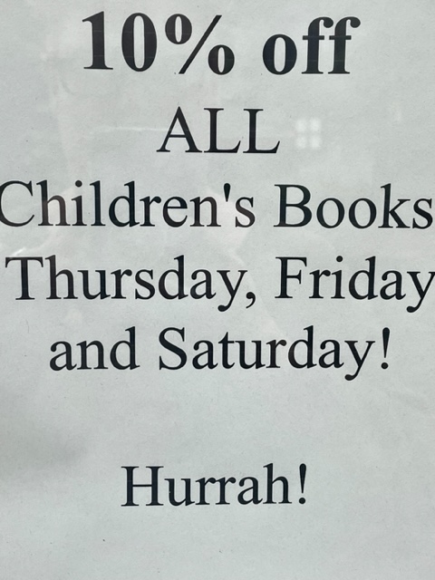 This week we are helping our younger readers celebrate reading by having a 10% off sale on all children's books from Thursday - Saturday. Do pop in and stock up on good reads, stocking fillers and just-in-case-I-finish-my-book-I'm-reading-right-now books!