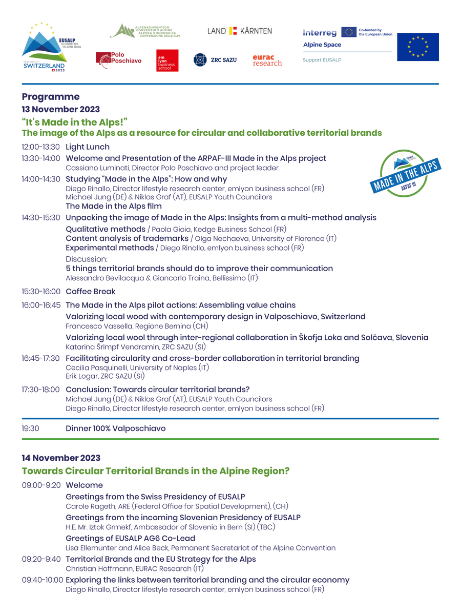 alpconv's tweet photo. 📌 Save the date for the Third @_Eusalp Territorial Brands Conference focused on accelerating the transition to a #CircularEconomy in the #AlpineRegion!  
🗓️ 13-14 November
📍 Polo Poschiavo (CH) &amp; livestream
📝 Register now: https://t.co/PUNzD9bPne https://t.co/LKUfyOI9Rp