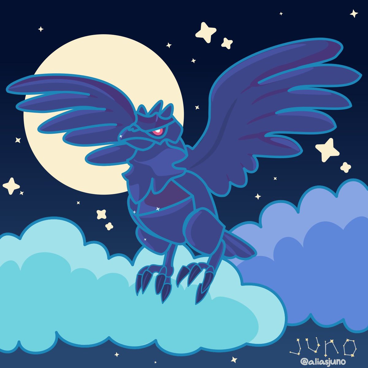 aliasjuno's tweet image. corviknight ✨

(I don't think they use twitter anymore but drew this for @HereBeShadows a few months back in art swap! also their bday today so hbddd)

#pokemon #PokemonSwordShield #pkmn