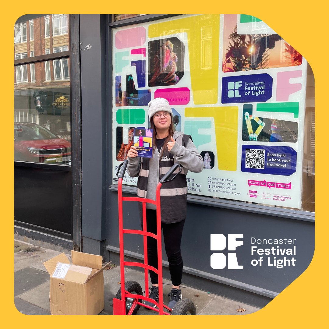 Shout out to the @OpusIndependent Distribution Team helping spread the word about the Doncaster Festival of Light 🤩 Look out for flyers popping up around Doncaster Centre today! Get your Free tickets for the festival here rightupourstreet.org.uk/doncaster-fest… #CreateYourPlace #DFOL