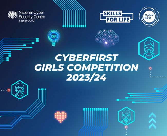 ICTPencoed's tweet photo. November 2023, the CyberFirst Girls competition is open for Year 8.  A team of up to 4 girls, tackling challenges from cryptography and logic, to AI + networking, to be cyber security champions.  Sign up in room 11. @PencoedComp @CyberFirstWales https://t.co/F4RuXEDcye