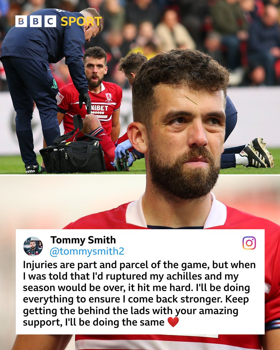 Best of luck with your recovery, Tommy ❤️ #Boro | #UTB | #BBCFootball