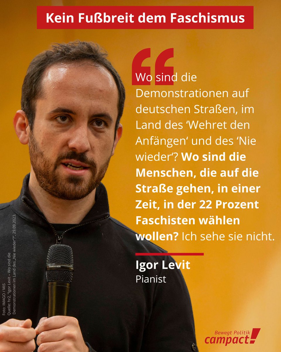 campact's tweet photo. Danke für diese klaren Worte, Igor! ❤ Für uns ist klar: Gemeinsam gegen Rassismus, Antisemitismus, Sexismus und jegliche Diskriminierung - immer! https://t.co/hV8smVxh4l