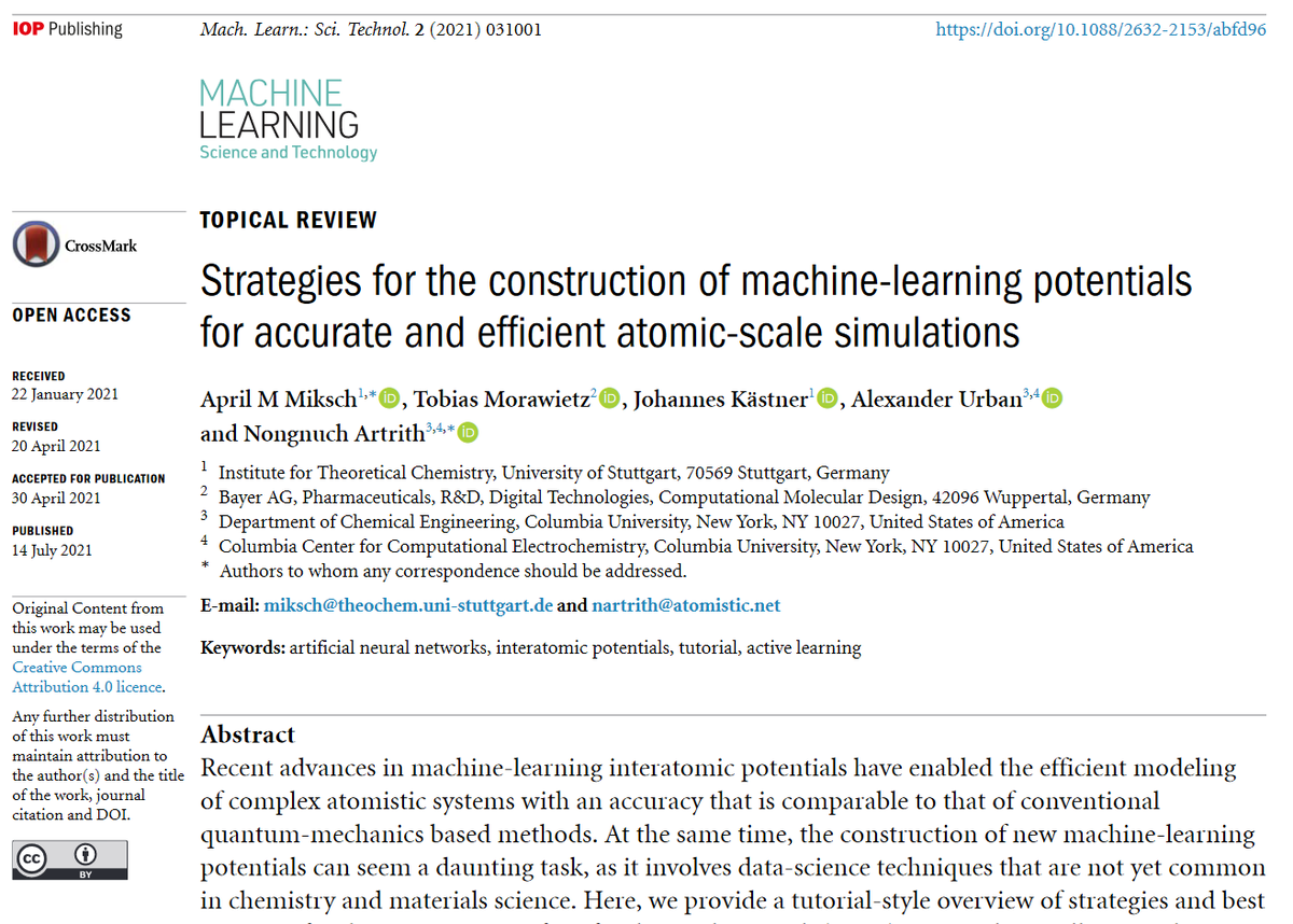 Machine Learning: Science and Technology tweet media