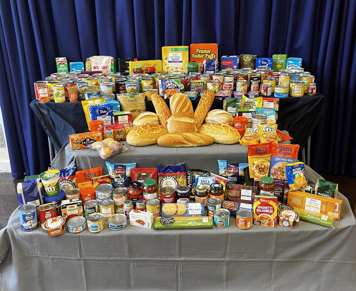 Thank you to all of our families for their donations! All of this will go to our local food bank. #harvest #thankful #RhymneyFoodBank