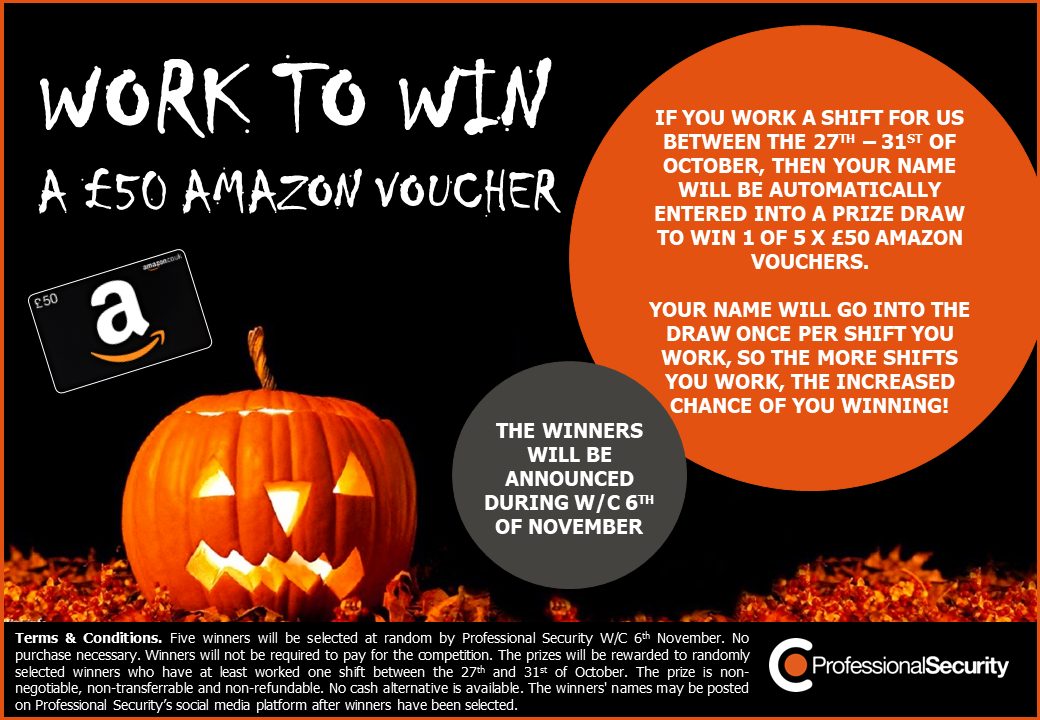 🕸️🎃HALLOWEEN FRONTLINE GIVEAWAY🎃🕸️

A reminder that we are offering 5 of our exceptional frontline team members the opportunity to win a spook-tacular £50 Amazon voucher! 

#ExceptionalPeople #WorkWithTheBest